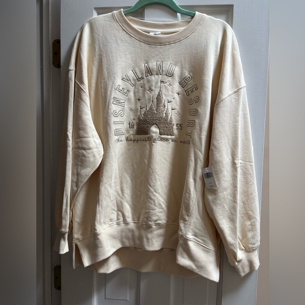 Disneyland Resort Exclusive Castle Crewneck - Tan & Taupe